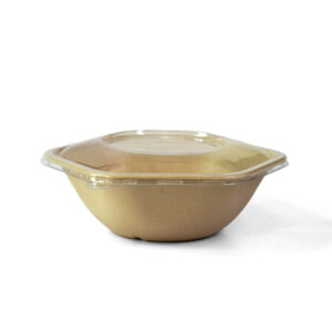 ECO Bagasse Hexagon Bowl + PET Lid