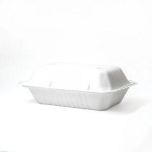 ECO Bagasse Rect Container with Hinged Lid