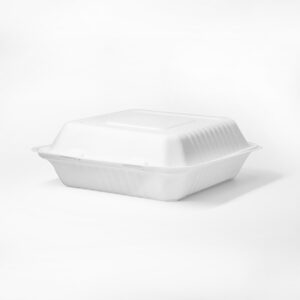 ECO Bagasse Square Container with Hinged Lid