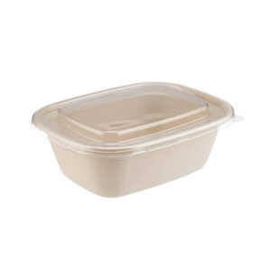ECO Rect Wheat Straw Containers + PP Lid
