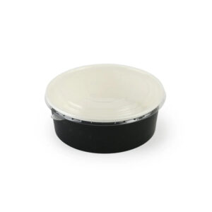 Black Paper Round Bowl + Lids