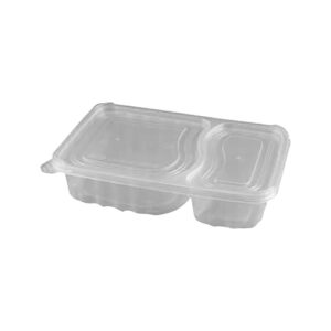 Clear Microwavable Containers – 2 Comp + M/W Lid
