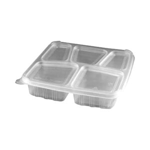 Clear Microwavable Container – 5 Comp + M/W Lid