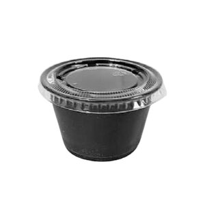 Black Souffle Cups + Clear Lids
