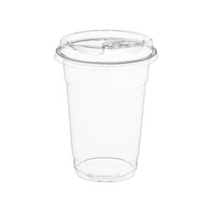 Clear PET Juice Cups + Strawless Lids
