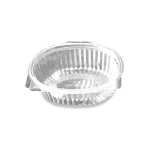 Clear Oval Container with Hinged Lids